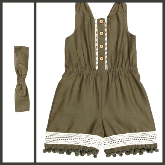 NEW! TOMMY BAHAMA Kid's Romper & Headband 2 Pc. Set. - Picture 1 of 5